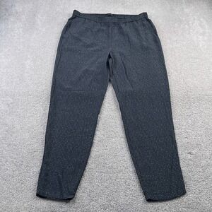 Eileen Fisher Pants Womens Medium Black Pull On Printed Tencel Lyocell Blend‎